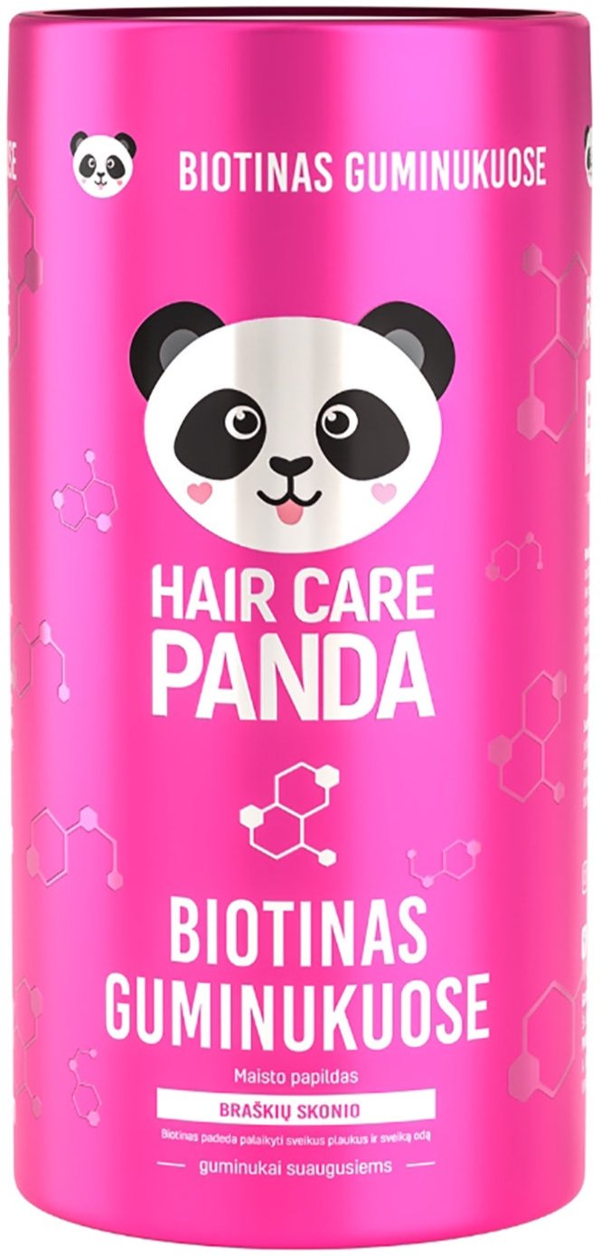 Hair Care Panda Biotinas guminukuose 60 Gummies multivitamin supplements #Quantity_60 Gummies