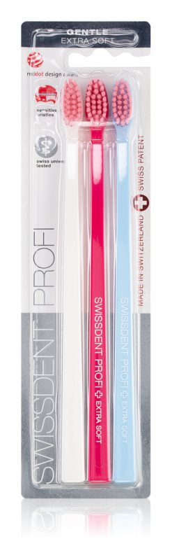Swissdent Profi Gentle White/Razzmatazz/Blizzard Blue ProfiGentle #Color_White/Razzmatazz/Blizzard Blue ProfiGentle