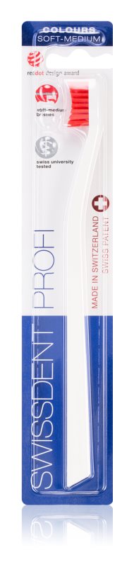 Swissdent Profi Colours Single White/Red ProfiColoursSingle manual toothbrushes #Color_White/Red ProfiColoursSingle